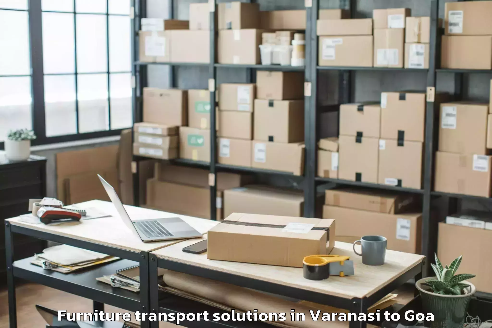 Book Varanasi to Chandor Furniture Transport Solutions Online